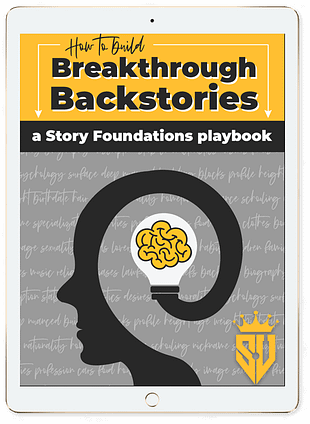 iPad with cover of Breakthrough Backstories for writing romance