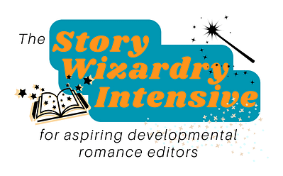 The Story Wizardry Intensive text with a sparkly book and magic wand