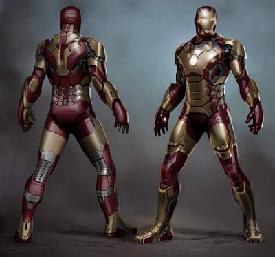 back and front of an ironman suit