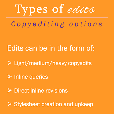 What copy edits can include