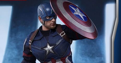 Captain America with shield raised