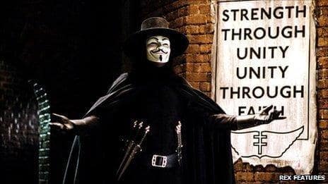 The Mask of V in V is for Vendetta