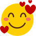 Smiley face with hearts